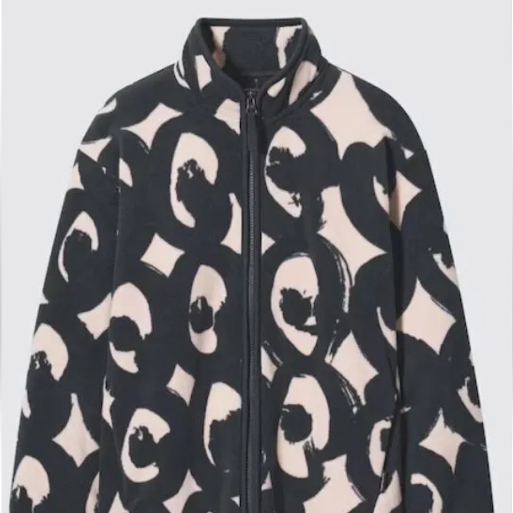 NWT UNIQLO WOMEN Tops Marimekko Fleece Full-Zip Jacket (Long Sleeves) DARK GRAY